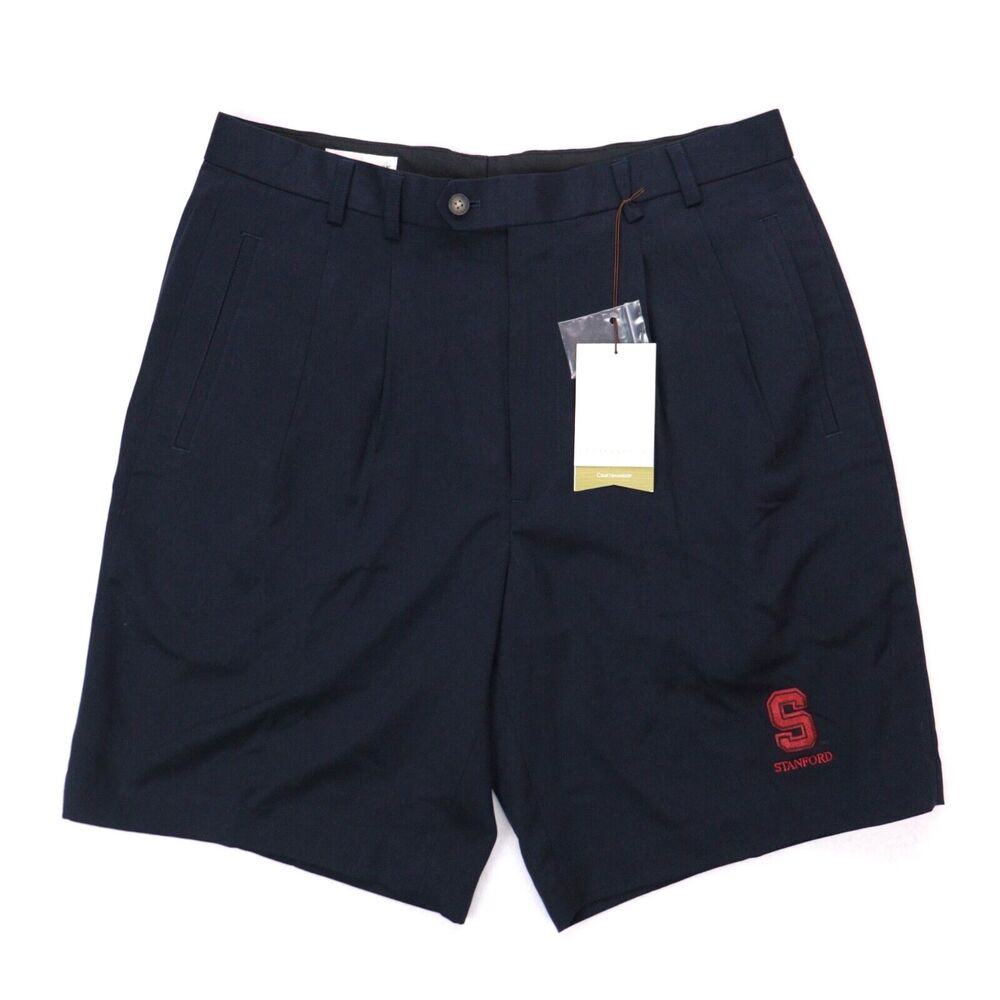 Cutter & Buck Shorts Mens 34 Navy Blue Stanford University Chino Golf Preppy NWT